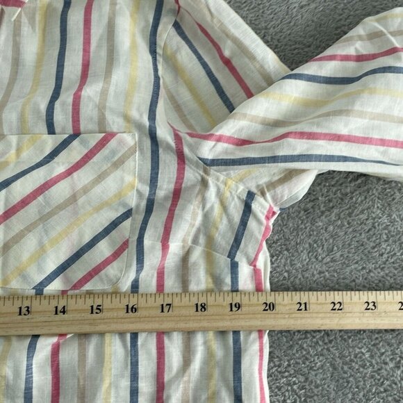 Chicos Womens Wrinkle Resistant Striped Button-Down Shirt Size 1 (M) 4579 - Picture 6 of 8